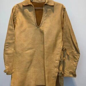 Butter suede leather longsleeve tunic mini dress buckle side details XS XXS